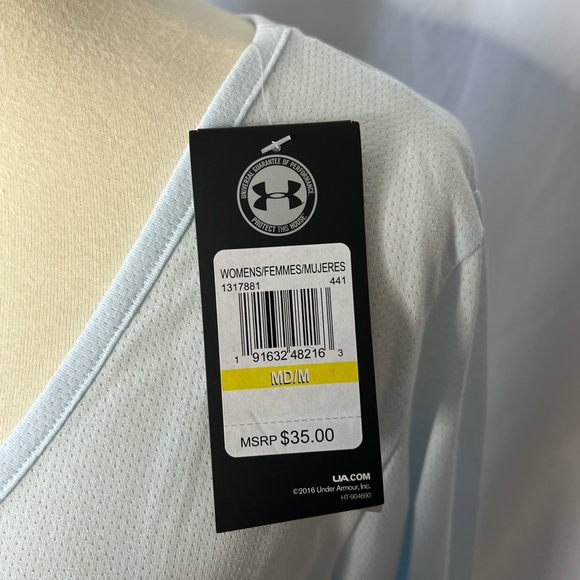 Under Armour Light Blue V-neck long sleeve with cut out back - Medium- NWT - Picture 3 of 10